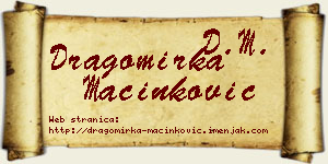 Dragomirka Mačinković vizit kartica